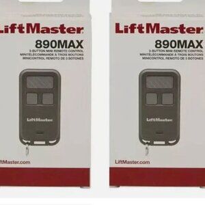 2-Pack LiftMaster 890MAX Mini Garage Door Remote Controls – 3-Button – OEM – New
